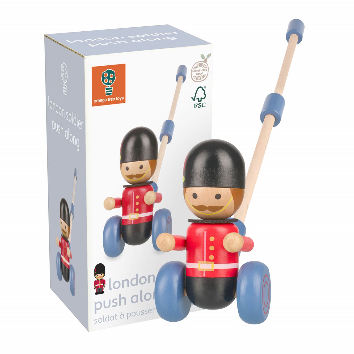 Jucarie de impins soldat londonez, Orange Tree Toys fotografia produsului View 2 L