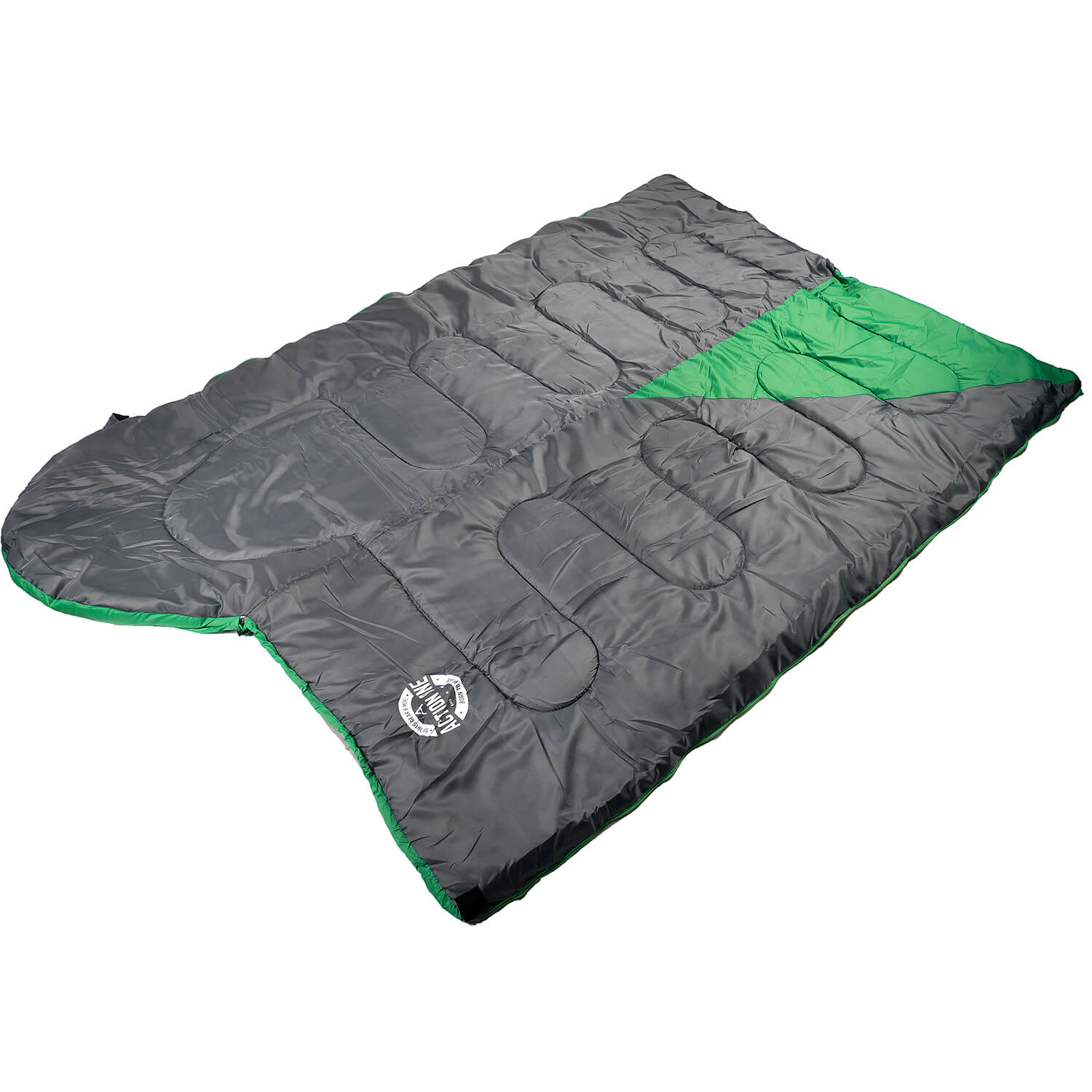 Sac de dormit Action One, impermeabil, (190+30) x 75 cm, Verde-Gri fotografia produsului View 3 L