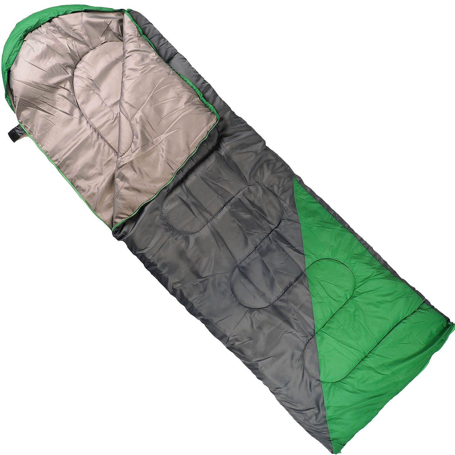 Sac de dormit Action One, impermeabil, (190+30) x 75 cm, Verde-Gri fotografia produsului View 2 L