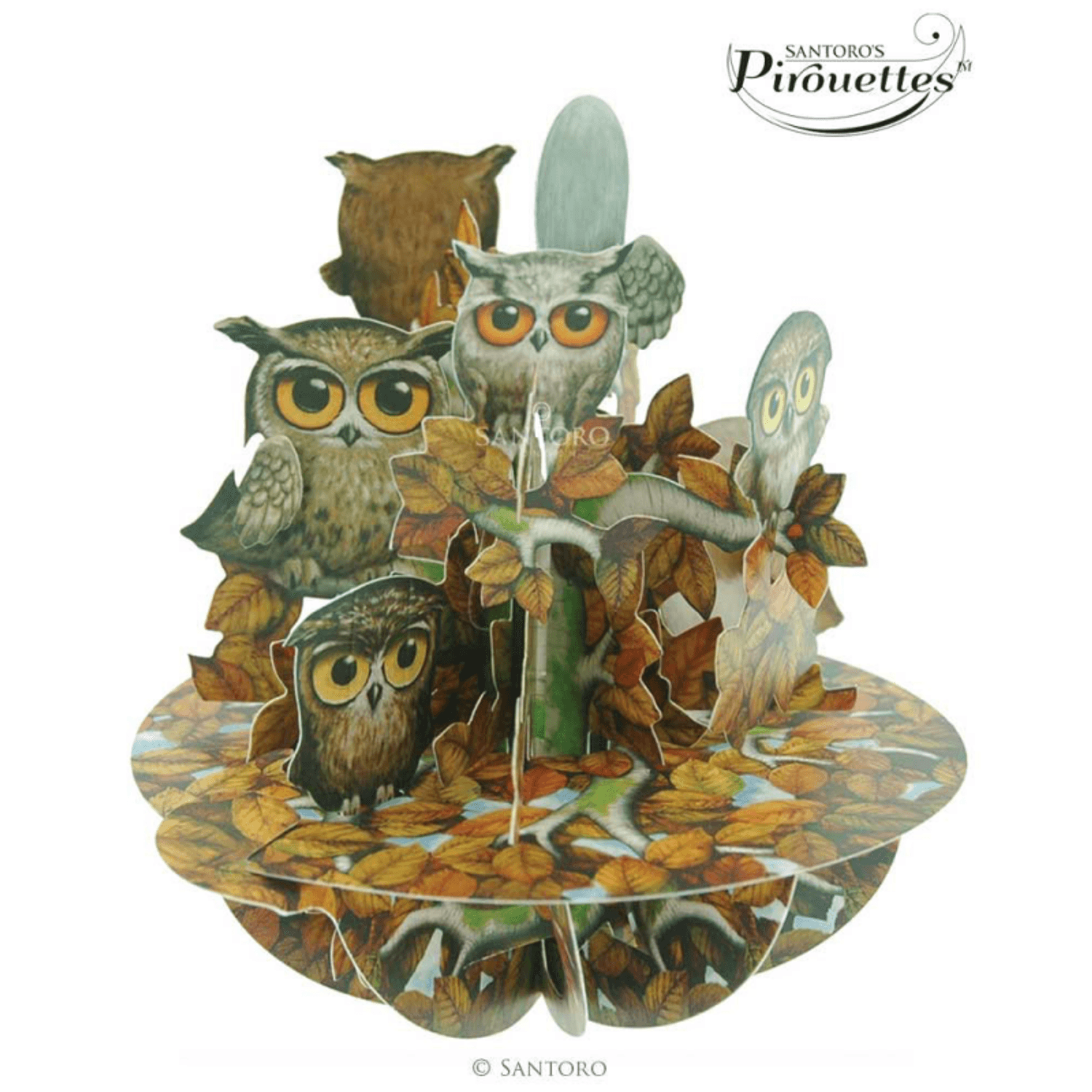 Felicitare 3D Pirouettes Santoro- Parlamentul bufnitelor fotografia produsului