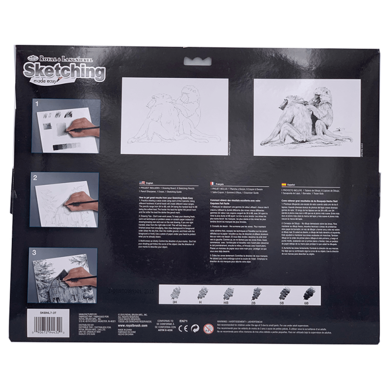 Set pentru realizarea unui desen in creion - Babuini fotografia produsului View 3 L