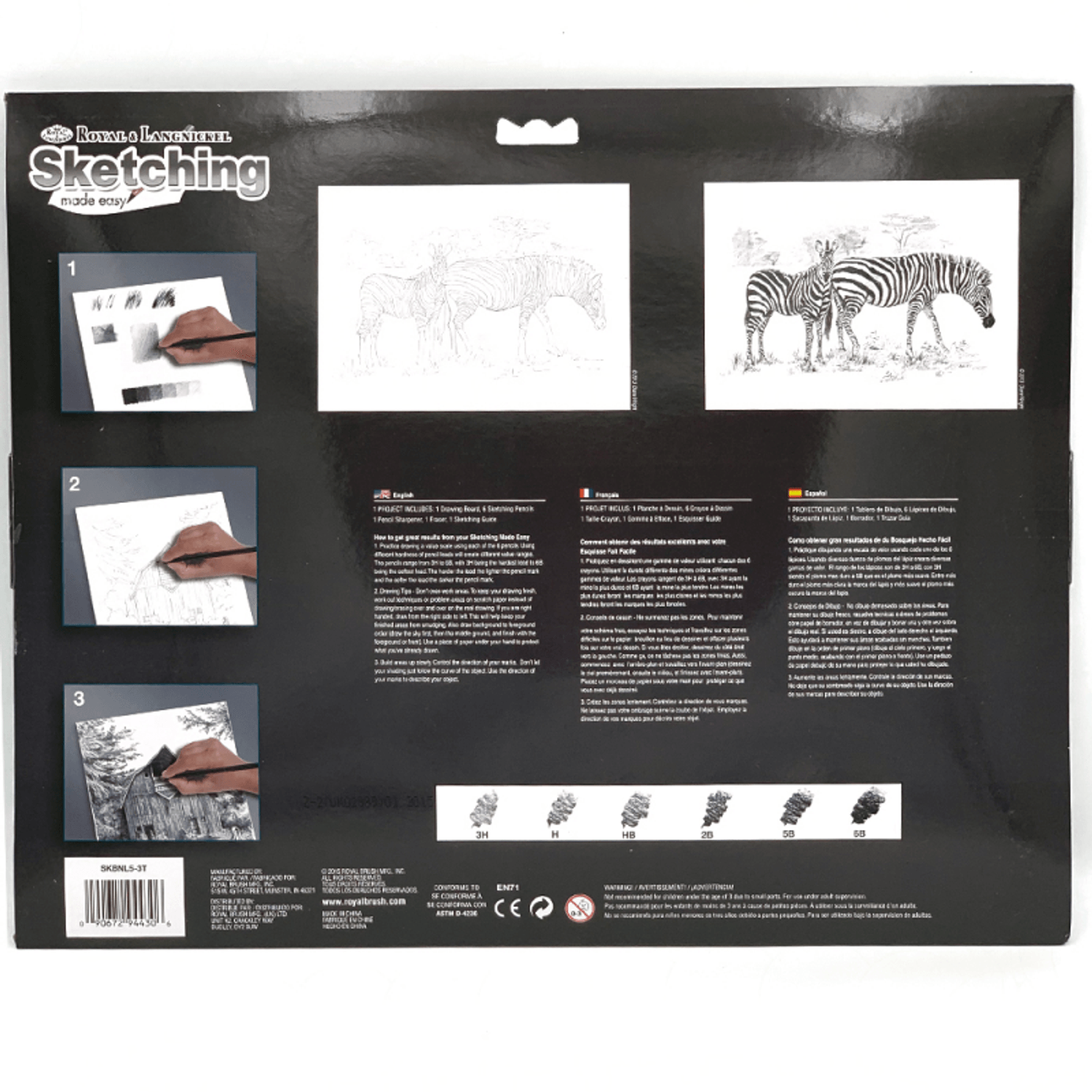 Set pentru realizarea unui desen in creion - Zebre fotografia produsului View 3 L