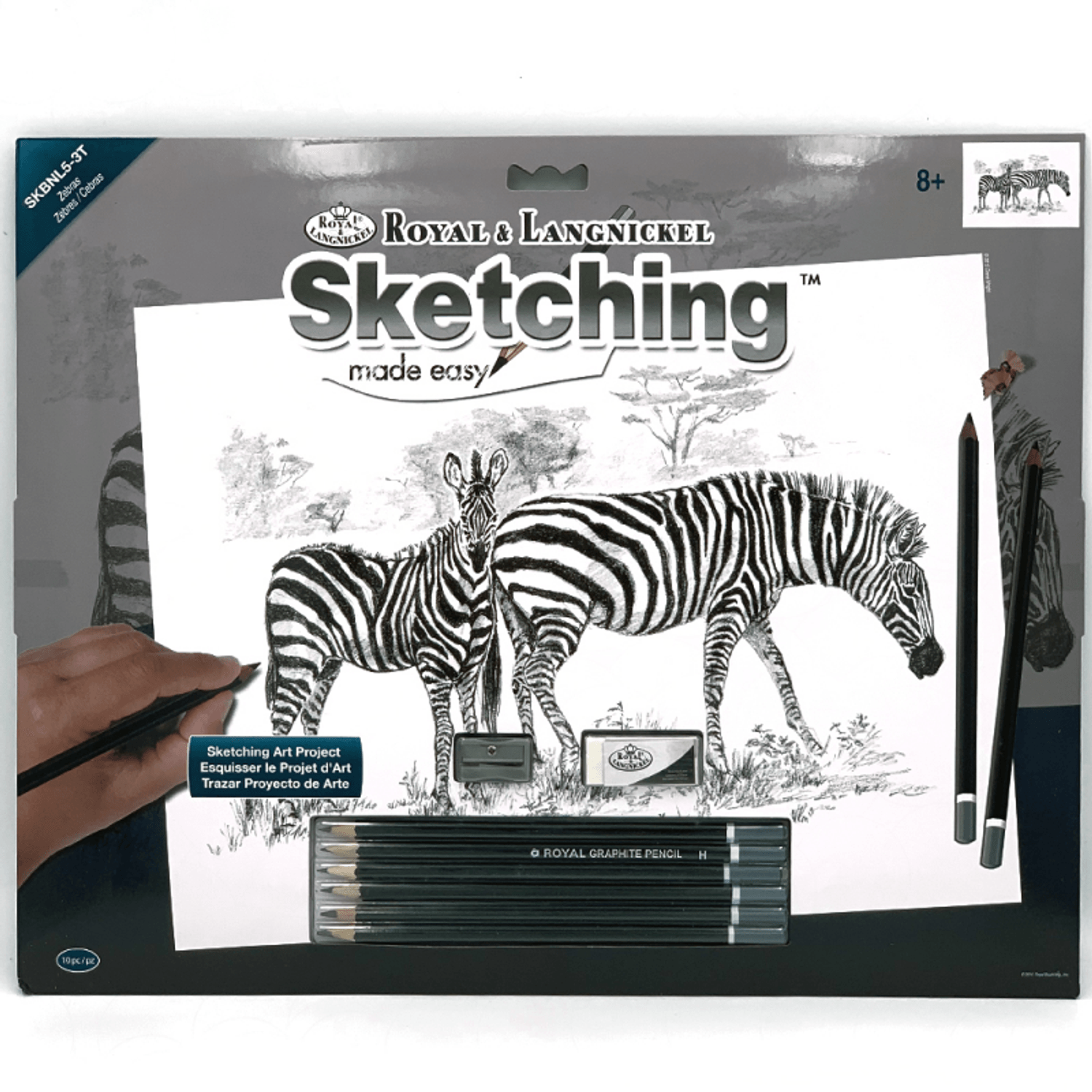 Set pentru realizarea unui desen in creion - Zebre fotografia produsului View 2 L