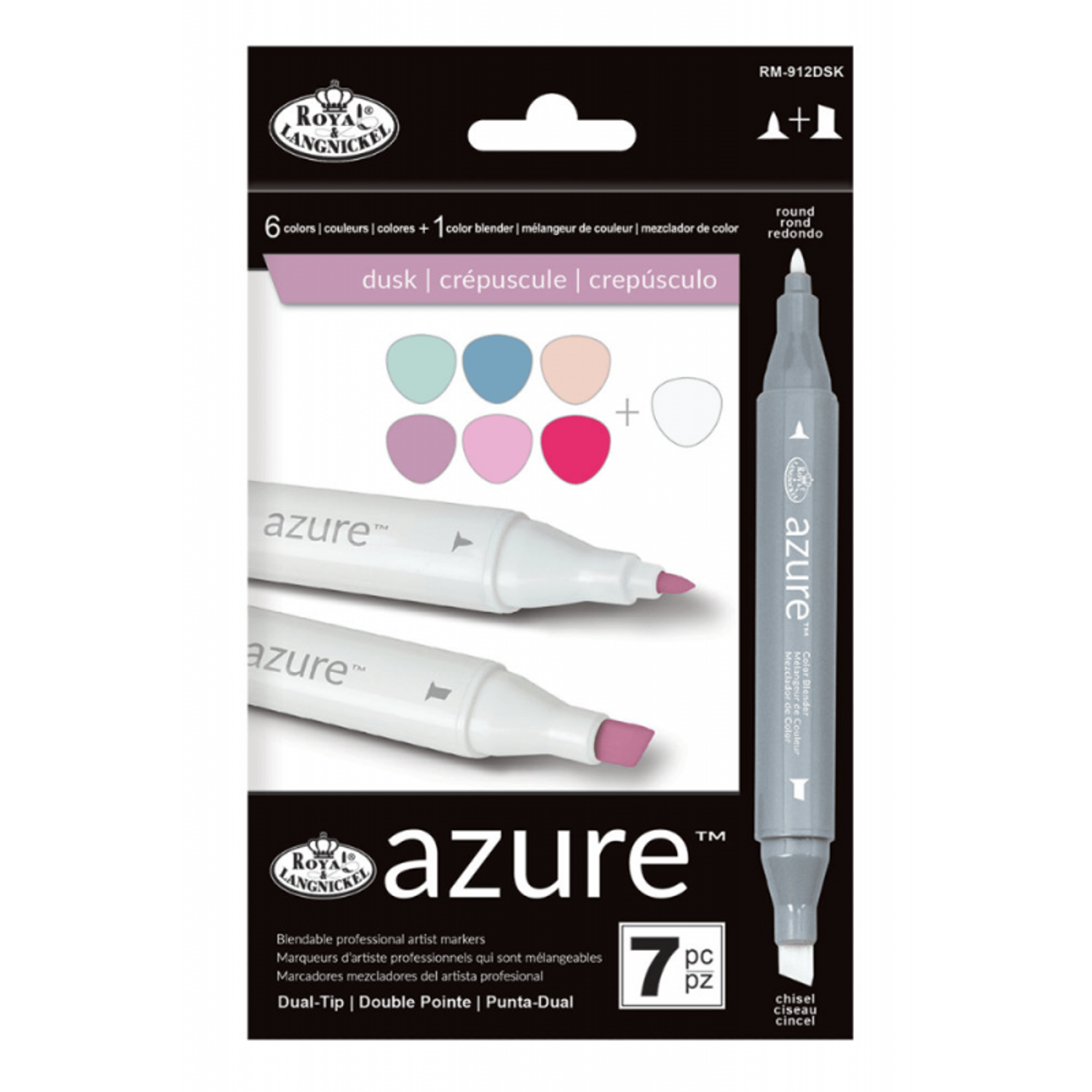 Set 7 markere Royal & Langnickel Azure Culori amurg fotografia produsului