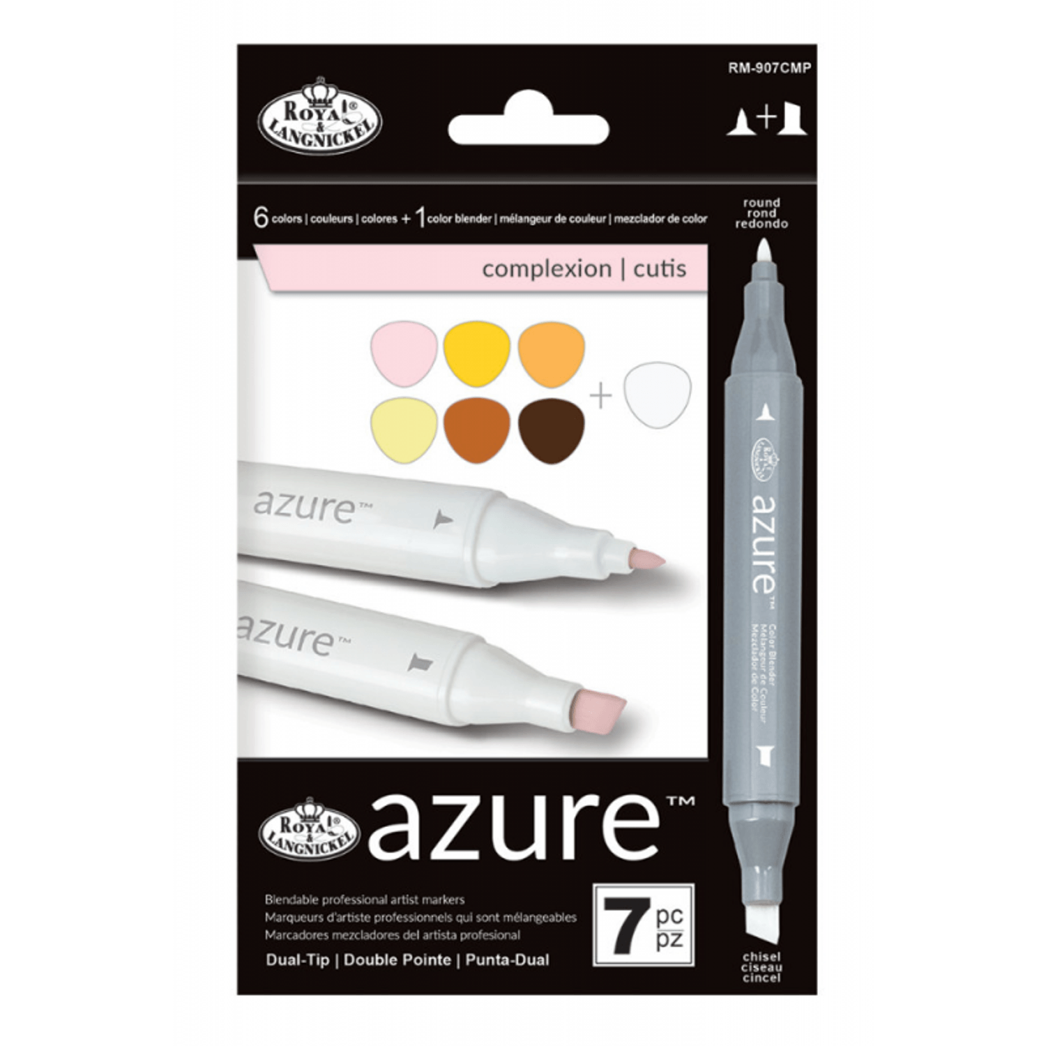 Set 7 markere Royal & Langnickel Azure Culori portrete fotografia produsului