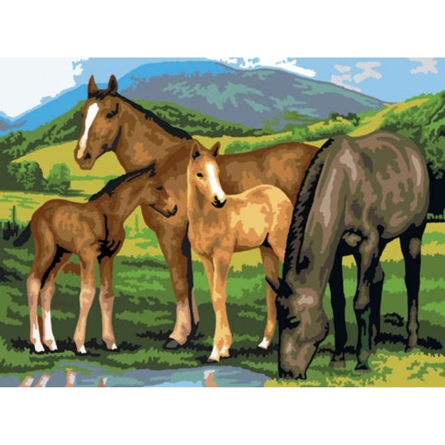 Prima mea pictura pe numere junior mare Cai fotografia produsului