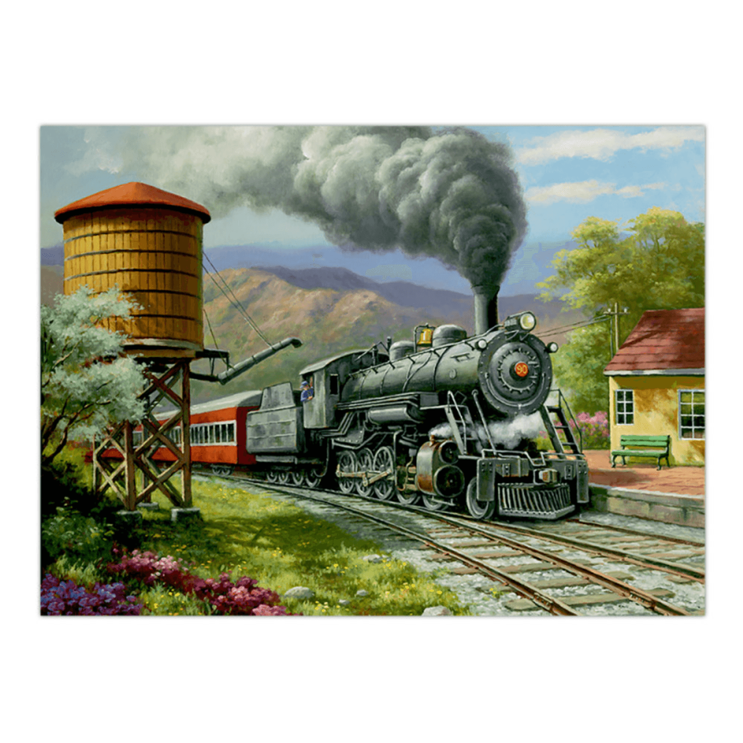 Pictura creativa pe numere avansati Tren de naveta fotografia produsului View 2 L