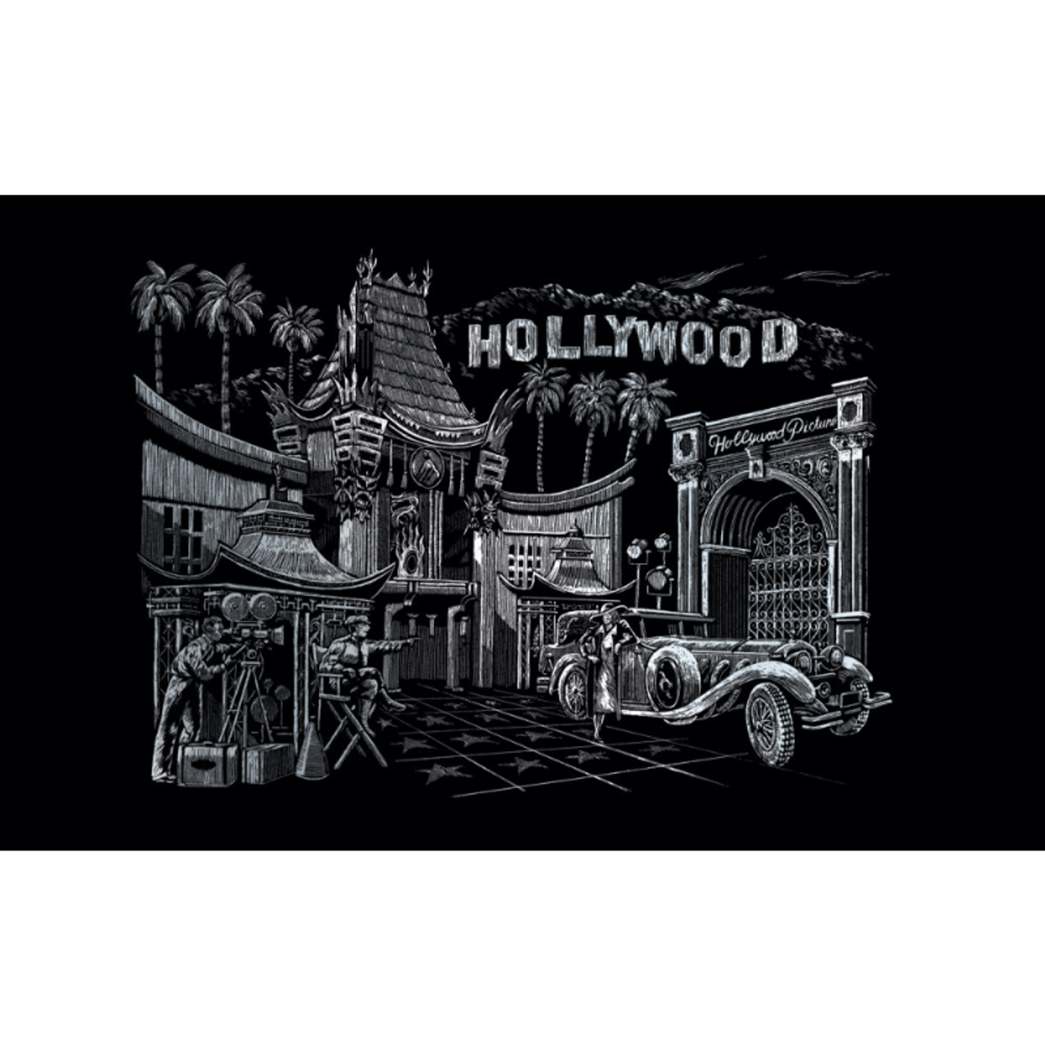 Set gravura - locuri celebre Hollywood fotografia produsului