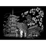 Set gravura Templu Kyoto fotografia produsului