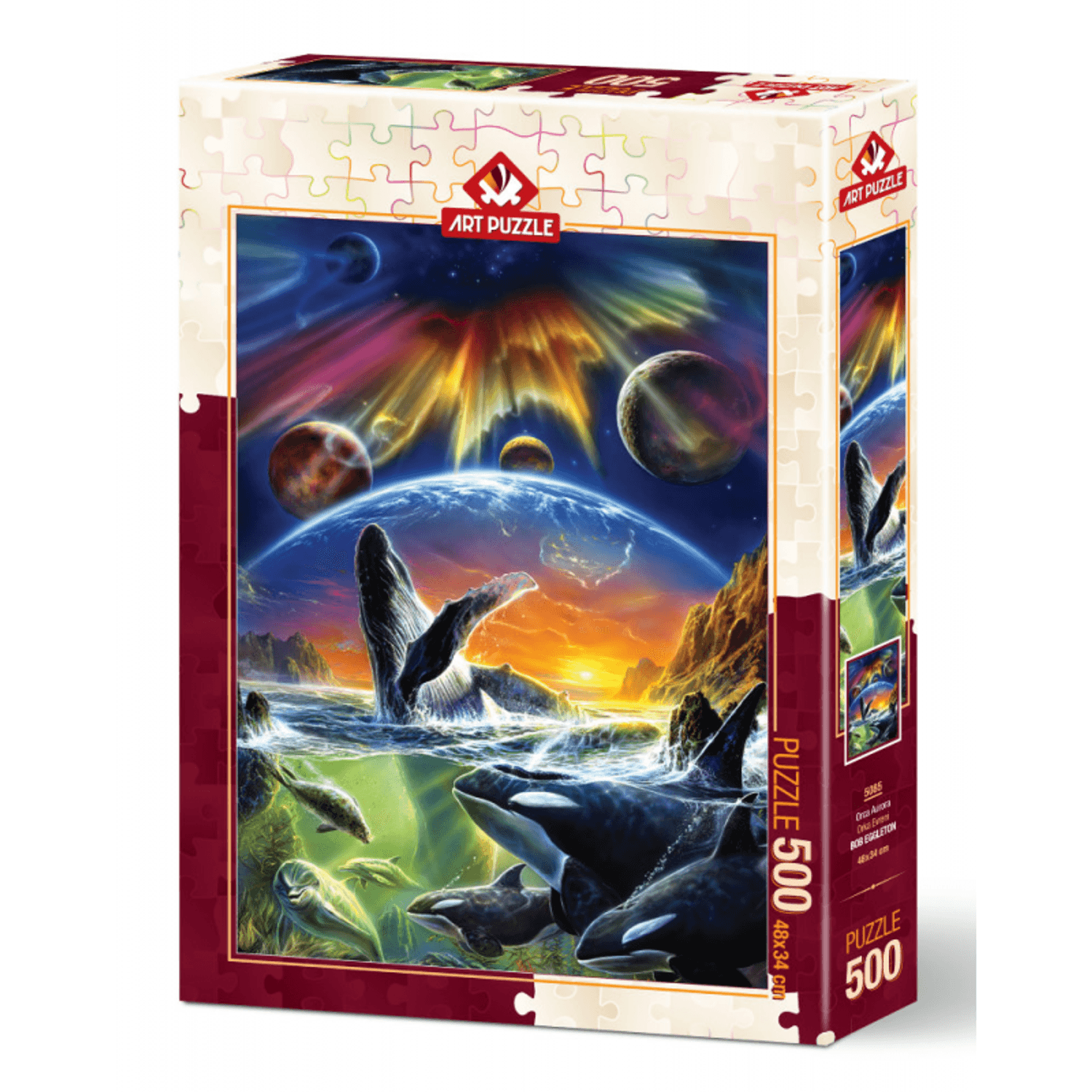 Puzzle 500 piese - Orca Aurora-Bob Eggleton fotografia produsului View 2 L