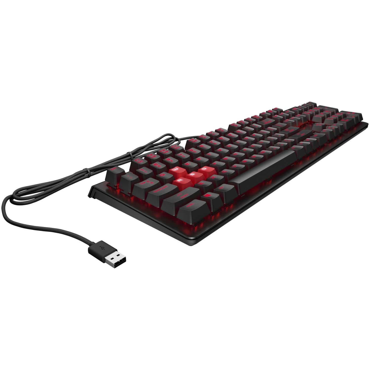 Tastatura gaming mecanica HP Omen Encoder, Iluminata, switch CHERRY MX Red (Negru) fotografia produsului View 3 L