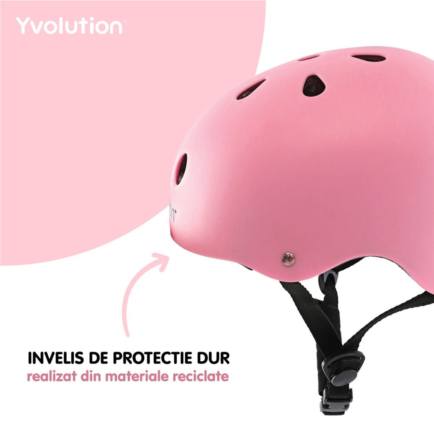 Casca protectie Yvolution 44-52 cm Pink fotografia produsului View 2 L