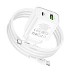 Incarcator Retea BLUE Power BCC80A Rapido, 20W, USB, USB Type-C, Quick Charge + cablu USB Type-C, 1m (Alb) fotografia produsului View 2 S