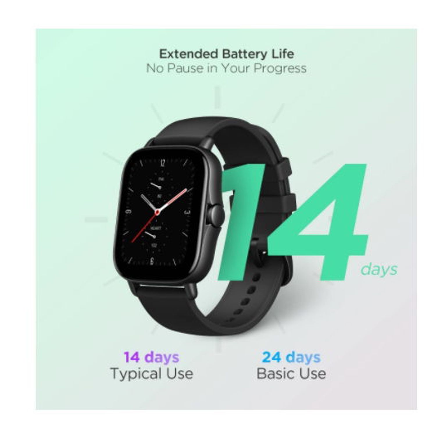 Ceas activity tracker Huami Amazfit GTS 2e, Bluetooth 5.0, Waterproof 5 ATM, senzor SpO2 (Negru) fotografia produsului View 10 L