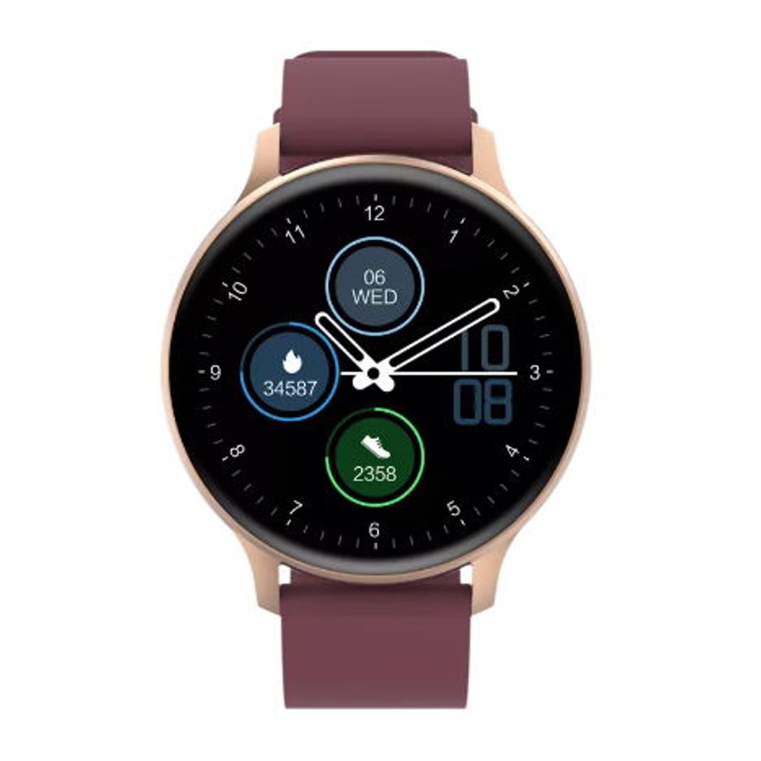 Smartwatch Canyon Badian SW-68, Display TFT 1.28", Bluetooth, Waterproof IP68, Android/iOS (Auriu/Rosu) fotografia produsului