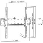 Suport Perete Cabletech UCH0193, 32" - 55", 40 Kg (Negru) fotografia produsului View 3 S