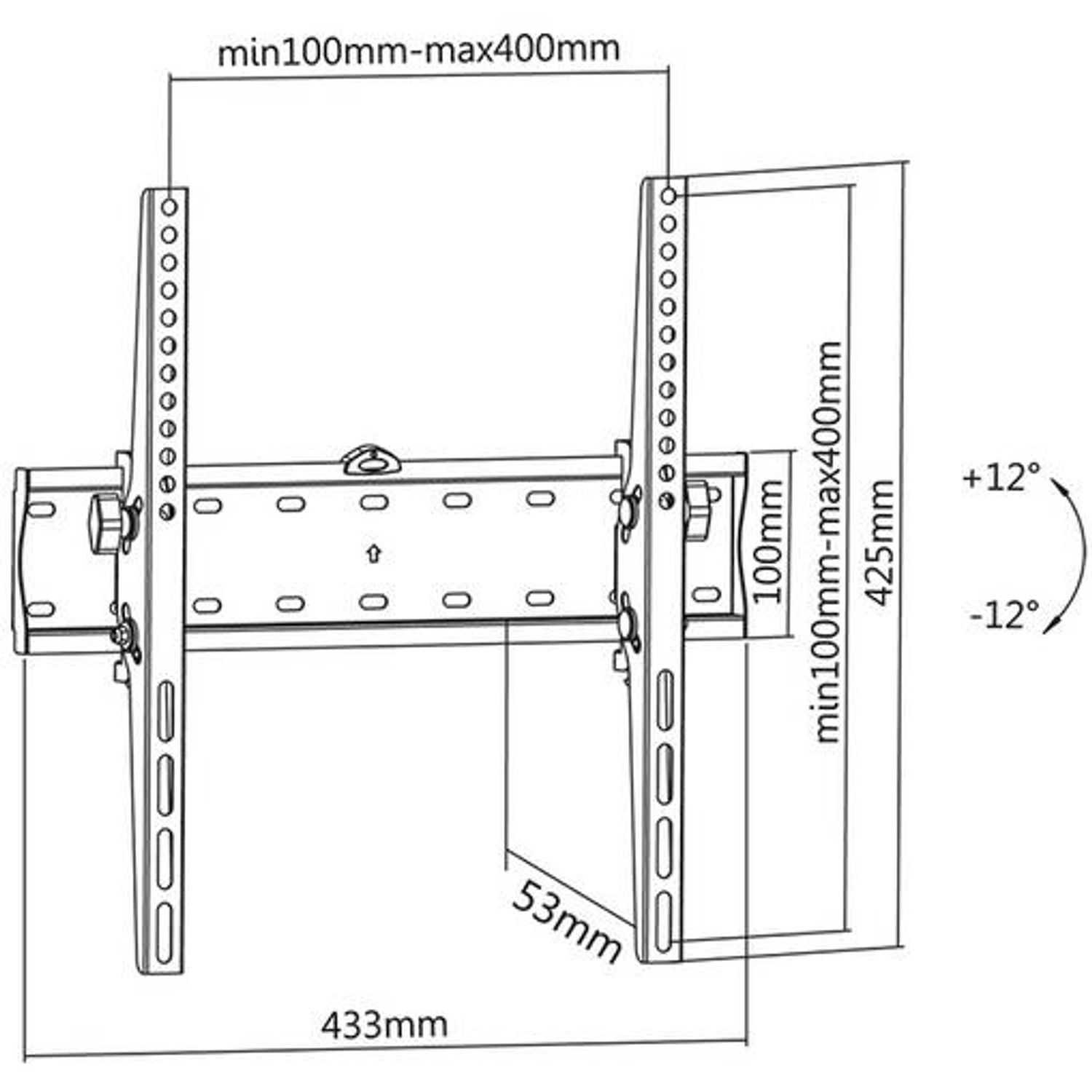 Suport Perete Cabletech UCH0193, 32" - 55", 40 Kg (Negru) fotografia produsului View 3 L