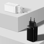 Incarcator telefon, Baseus, 1 x USB-A, 2 x USB-C PD, 65W, 110-240V, Alb fotografia produsului View 4 S