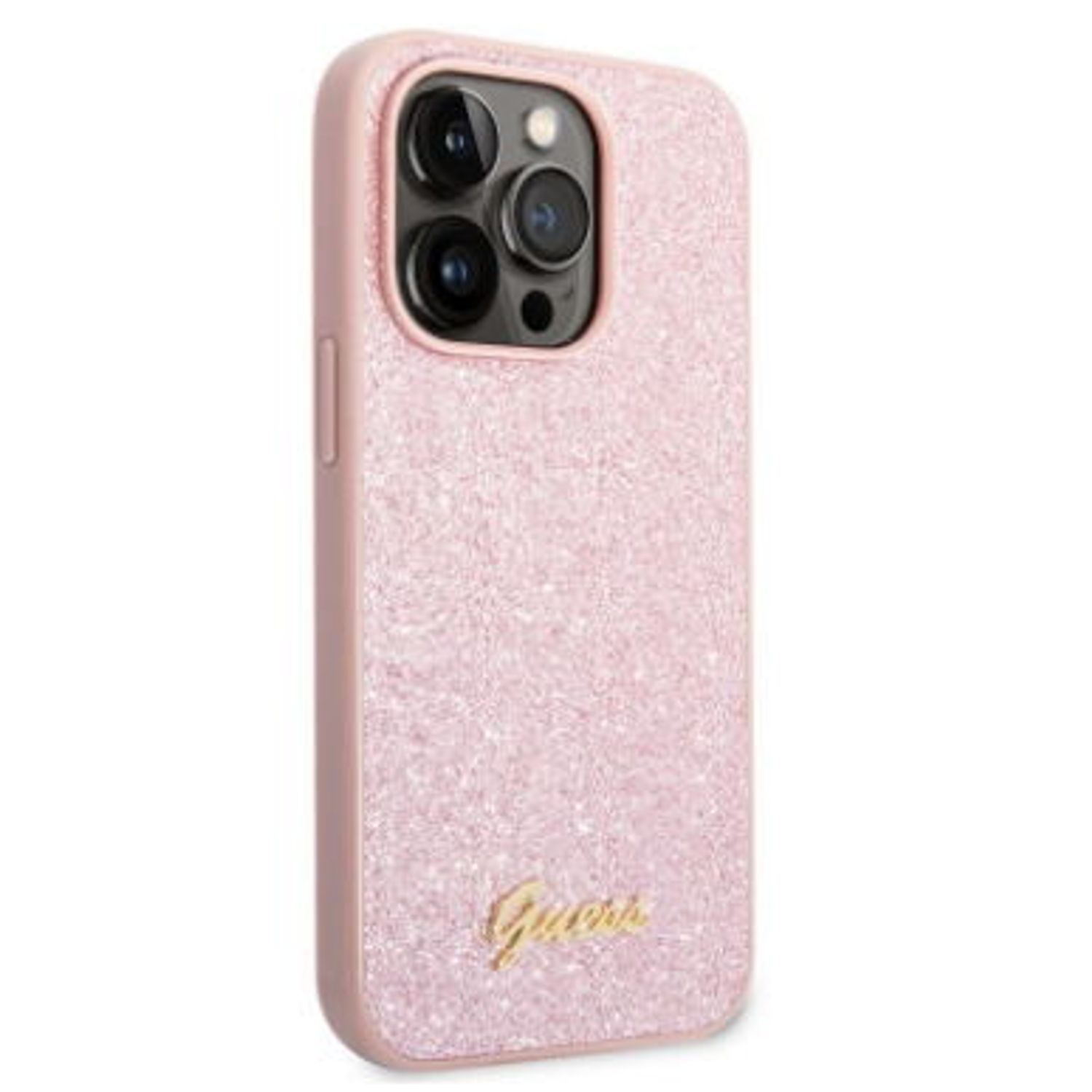 Husa Protectie Spate Guess Glitter GUHCP14XHGGSHP pentru iPhone 14 Pro Max (Roz) fotografia produsului View 2 L