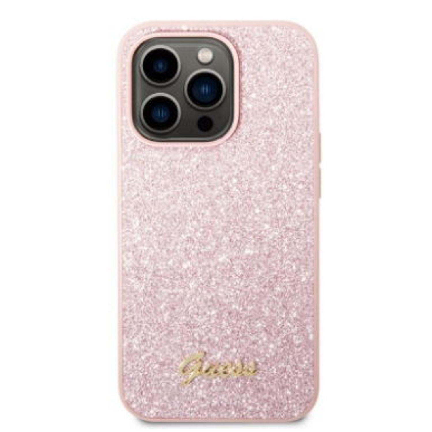 Husa Protectie Spate Guess Glitter GUHCP14XHGGSHP pentru iPhone 14 Pro Max (Roz) fotografia produsului View 6 L