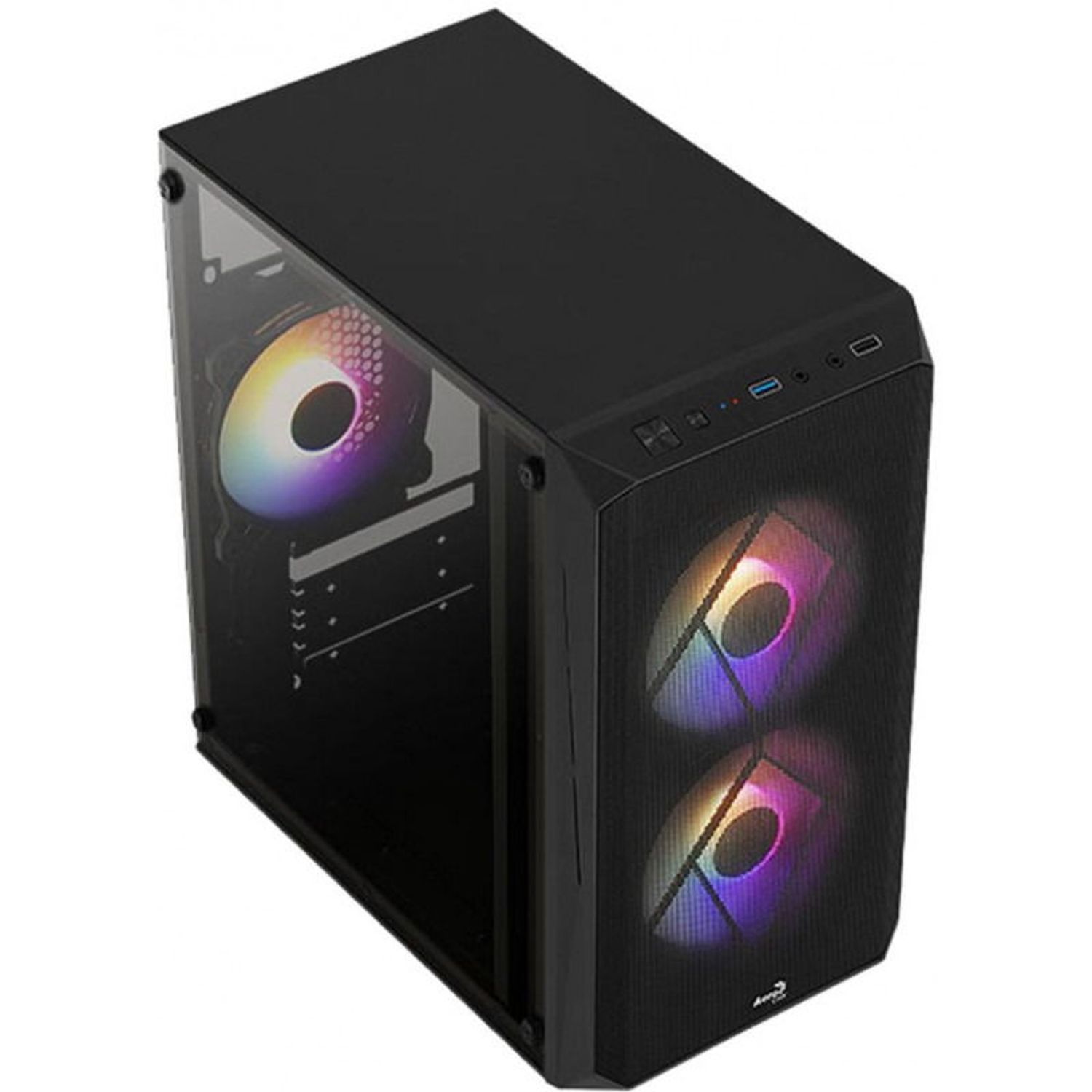 Carcasa Aerocool CS-107 V2, Mini Tower, Plexiglass (Negru) fotografia produsului View 2 L