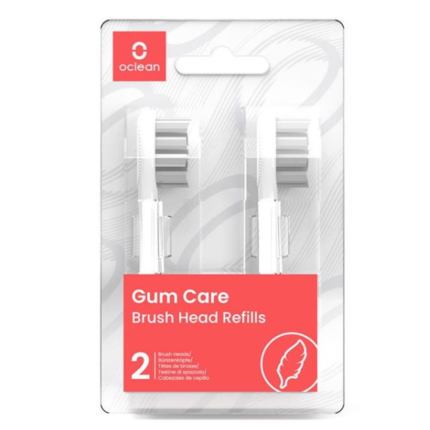 Set 2 rezerve schimb ingrijire gingii Oclean Gum Care Brush Head W02 White pentru periutele electrice Oclean fotografia produsului View 2 L