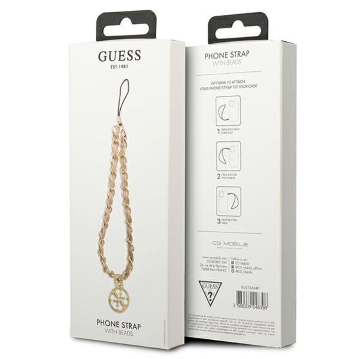 Snur telefon Guess Chain Charms Auriu fotografia produsului View 5 L