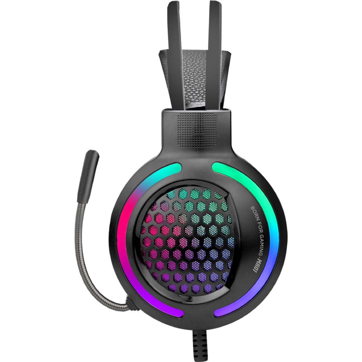 Kit mouse si casti Marvo MH01, iluminare Rainbow (Negru) fotografia produsului View 4 L