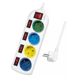 Prelungitor LogiLink LPS257, 4 prize, 1.5 m (Multicolor) fotografia produsului