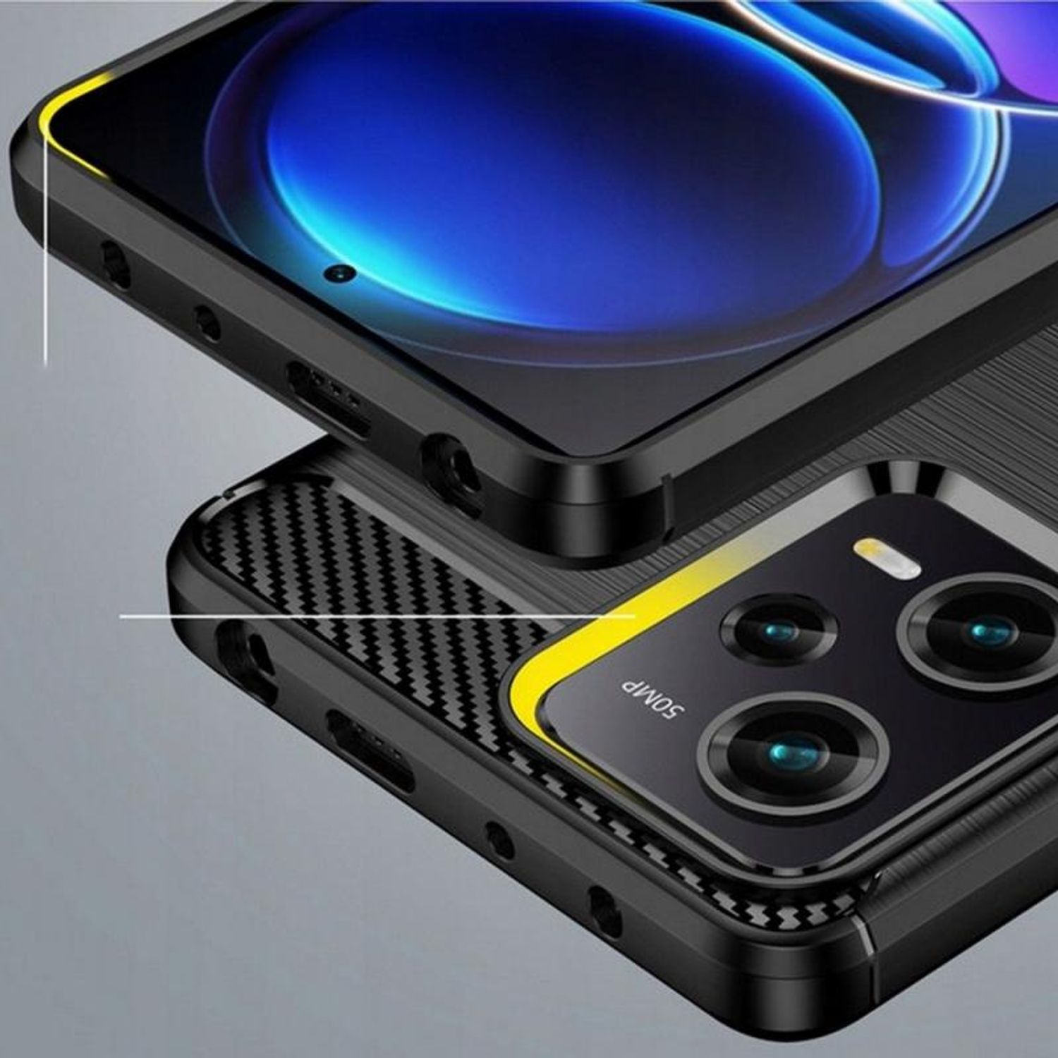 Carcasa TECH-PROTECT TPUCARBON compatibila cu Xiaomi Redmi Note 12 Pro / Poco X5 Pro 5G (Negru) fotografia produsului View 2 L