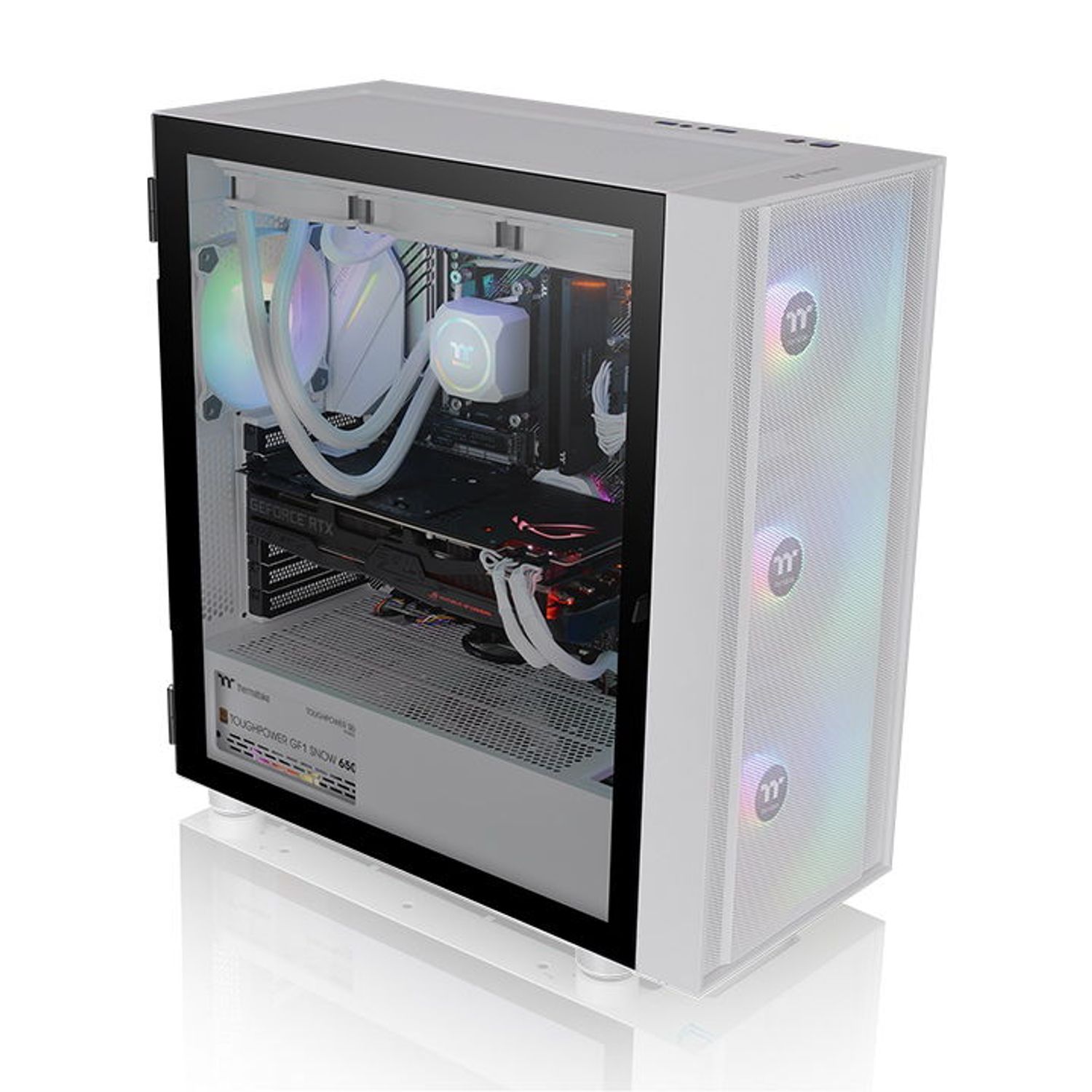 Carcasa Thermaltake H570 TG ARGB Snow, Mid Tower (Alb) fotografia produsului View 5 L