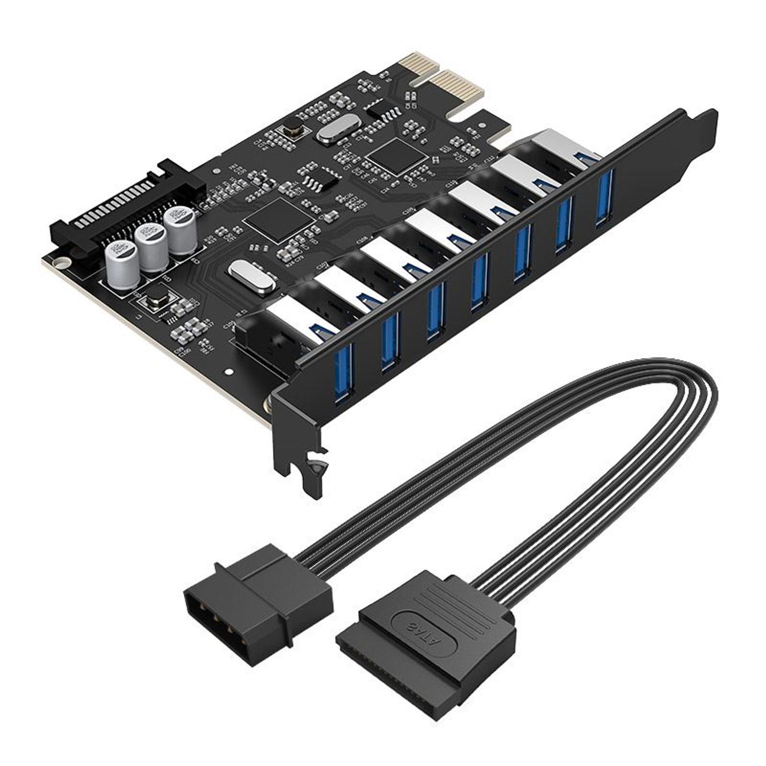Adaptor Orico PVU3-7U, PCI-Express - 7 x USB 3.0 fotografia produsului View 5 L