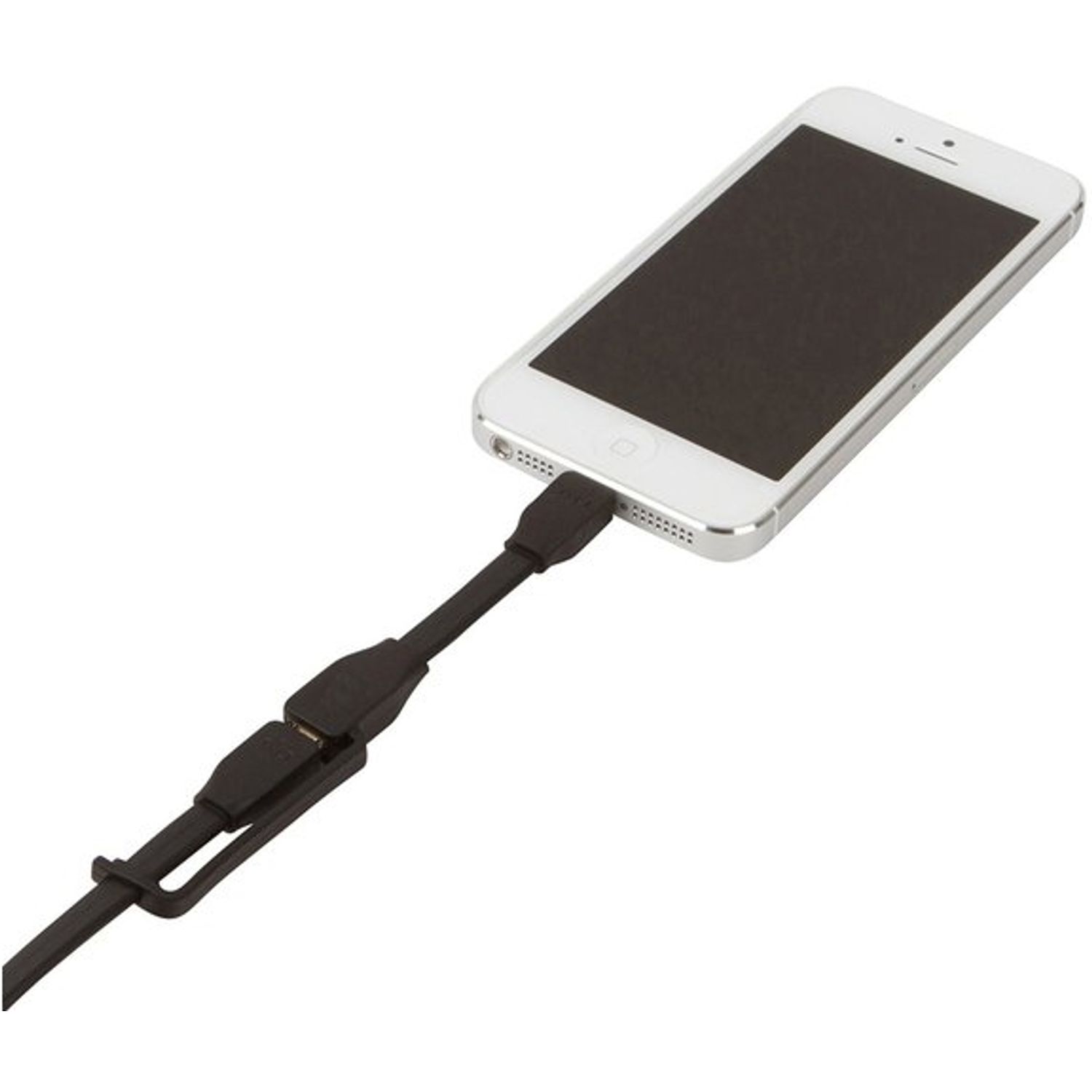 Cablu de date Tylt Duo, Lightning/MicroUSB, 0.3m (Negru) fotografia produsului View 3 L