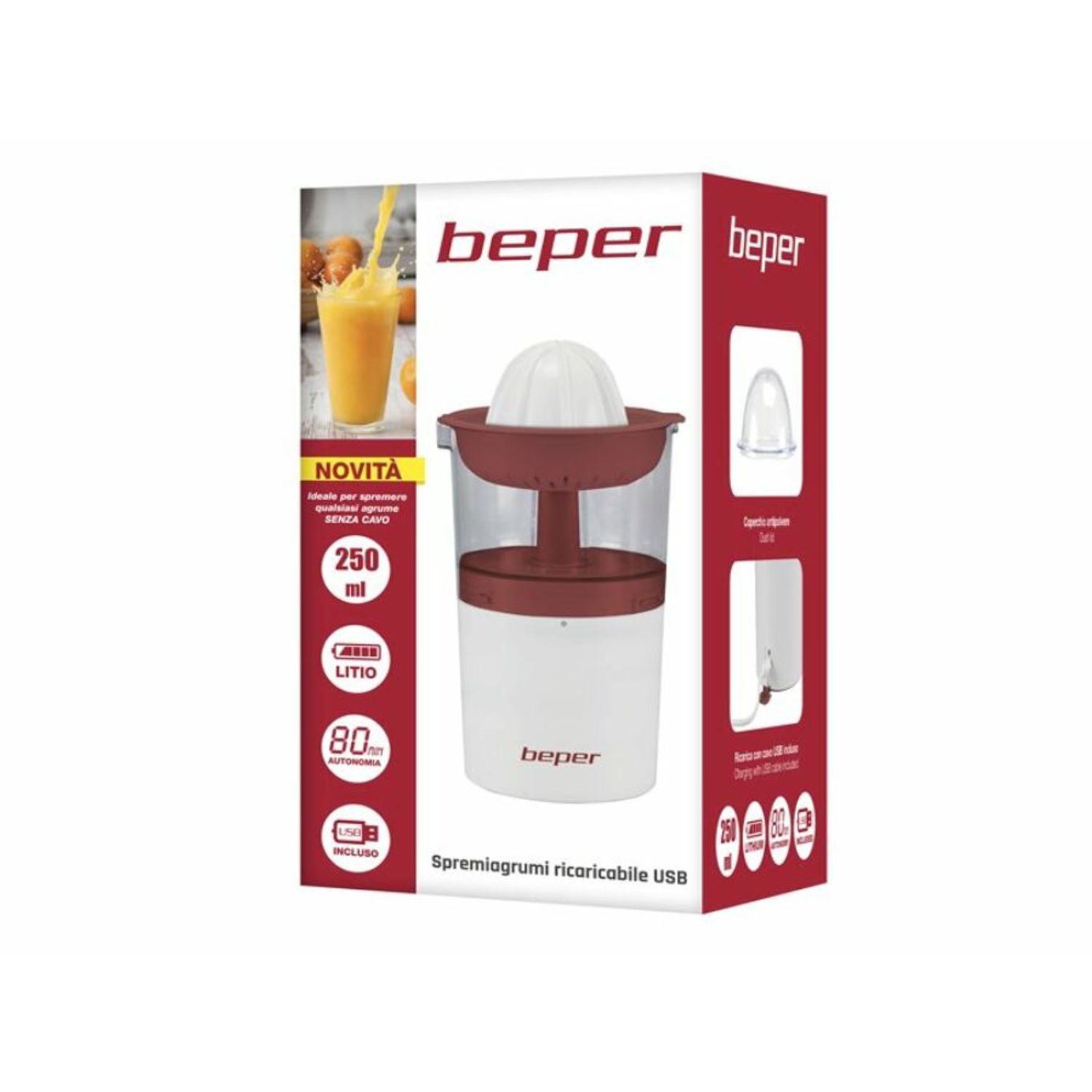 Beper P102EST100 Storcator de citrice reincarcabil cu USB fotografia produsului View 3 L