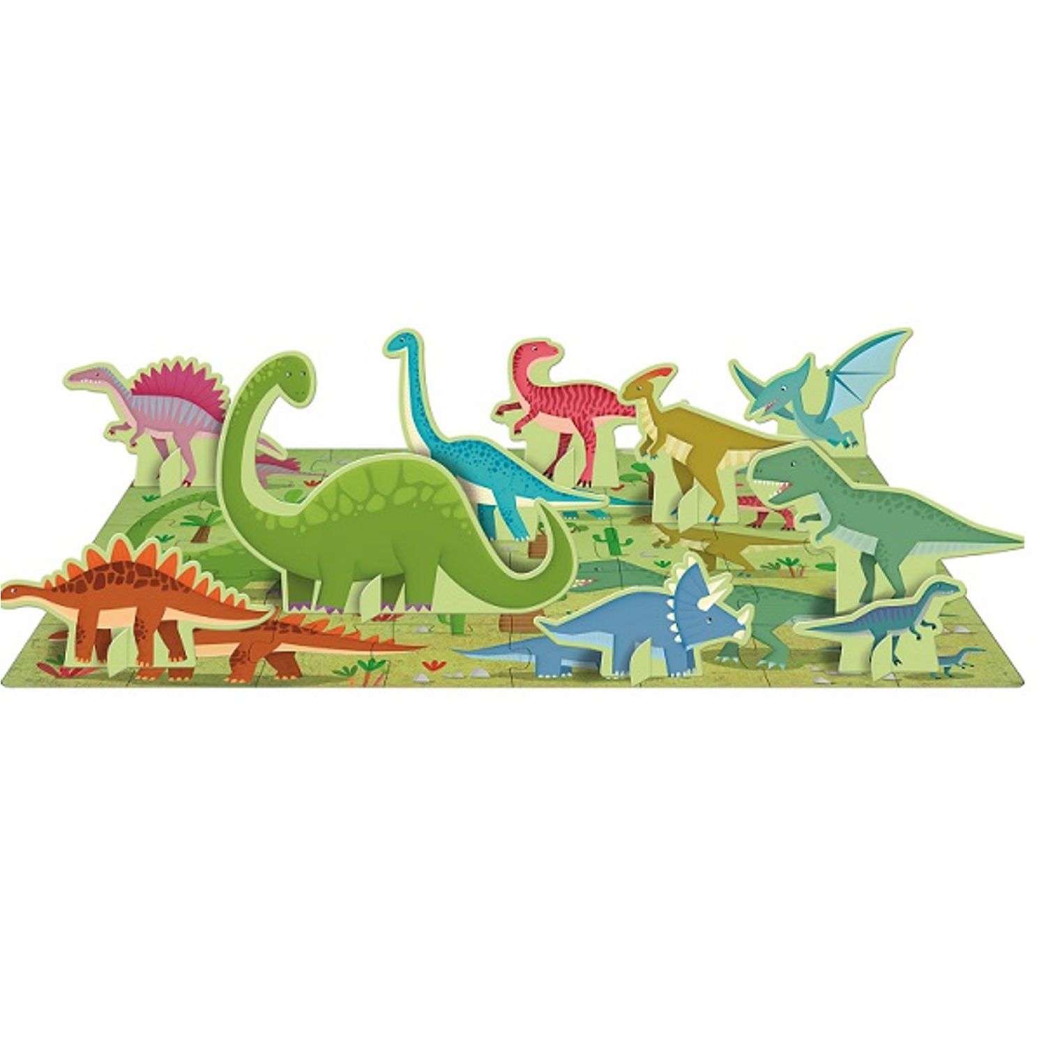 Puzzle 40 piese cu carte si figurine &ndash; Dinozauri, Sassi fotografia produsului View 3 L