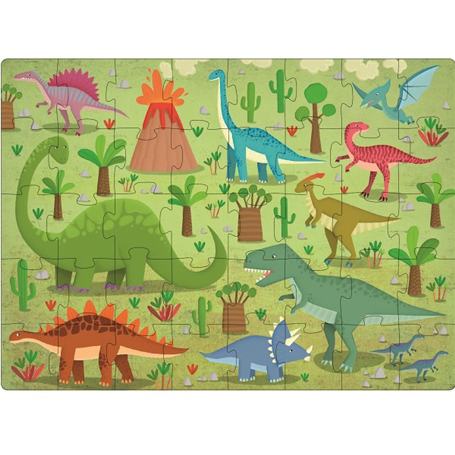 Puzzle 40 piese cu carte si figurine &ndash; Dinozauri, Sassi fotografia produsului View 4 L