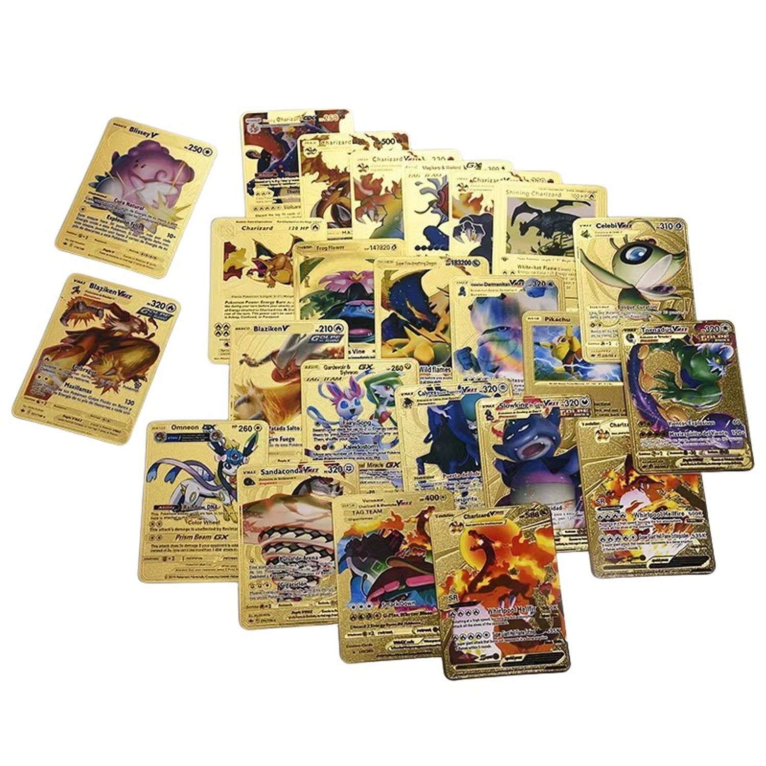 Set cartonase Pokemon IdeallStore&reg;, Gold GTX, editie de colectie, 55 bucati, aurii fotografia produsului View 9 L