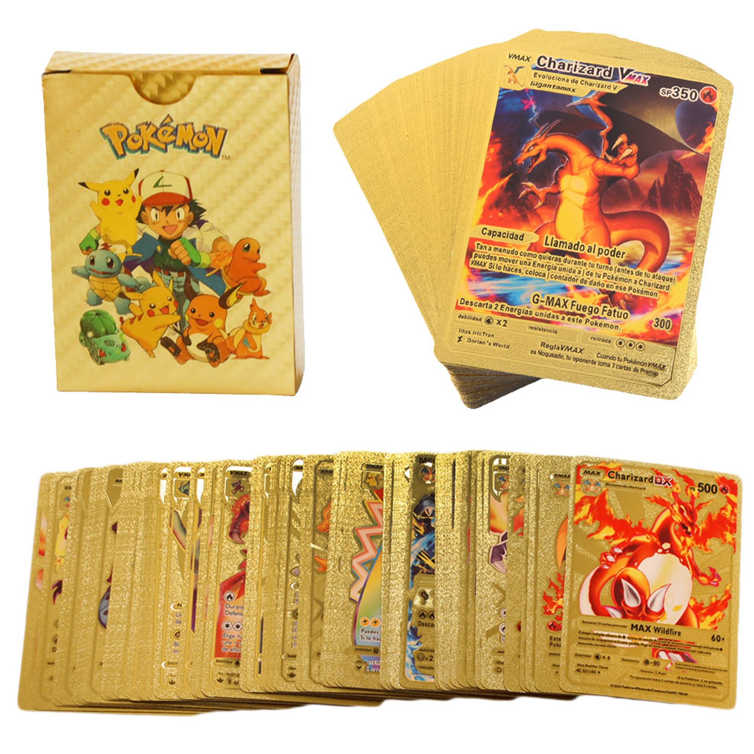 Set cartonase Pokemon IdeallStore&reg;, Gold GTX, editie de colectie, 55 bucati, aurii fotografia produsului View 3 L