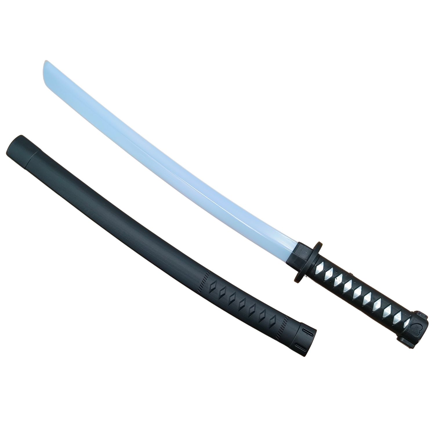 Sabie de jucarie IdeallStore&reg;, Ninja Warrior, plastic, LED, sunete, 67 cm, negru fotografia produsului