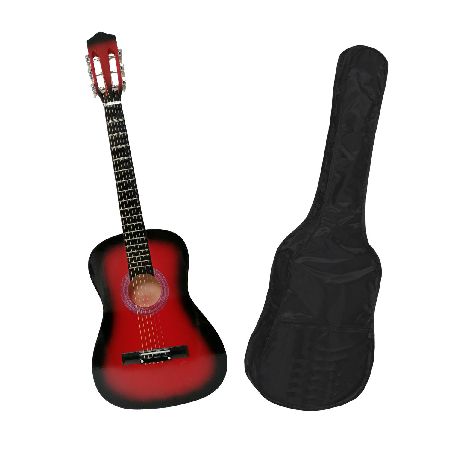 Chitara clasica din lemn 95 cm, clasic red, husa nylon cadou fotografia produsului