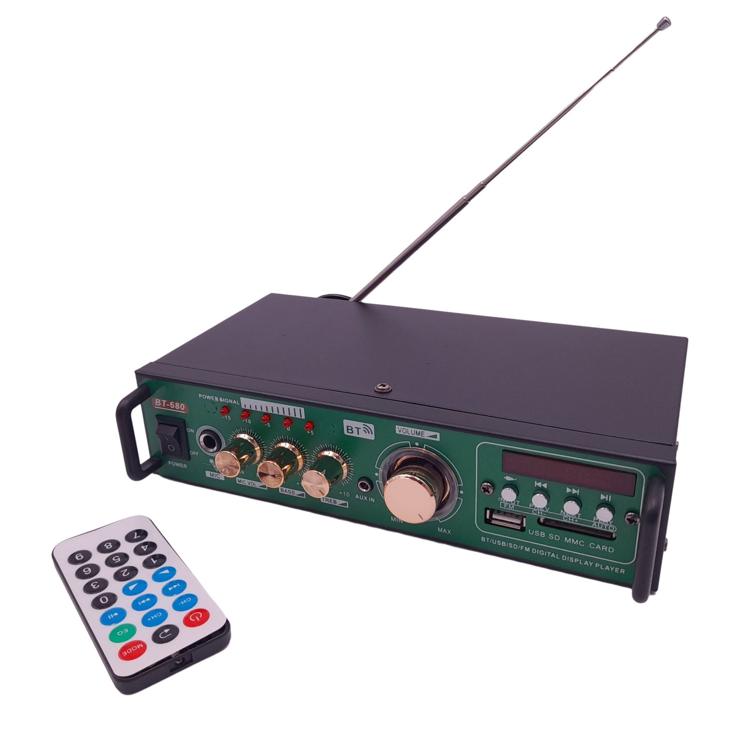 Amplificator digital IdeallStore&reg;, BT-680 Experience, tip Statie, 2x10 W, Bluetooth, telecomanda, intrari USB, SD CARD, microfon fotografia produsului
