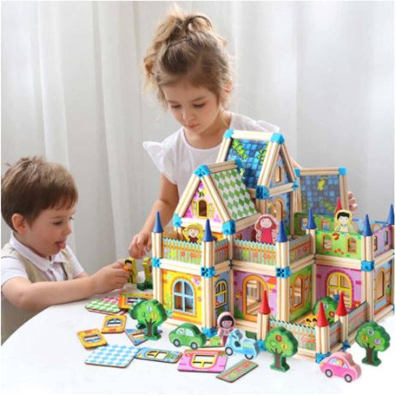 Set de constructie din lemn, Micul Arhitect, 268 piese fotografia produsului View 2 L