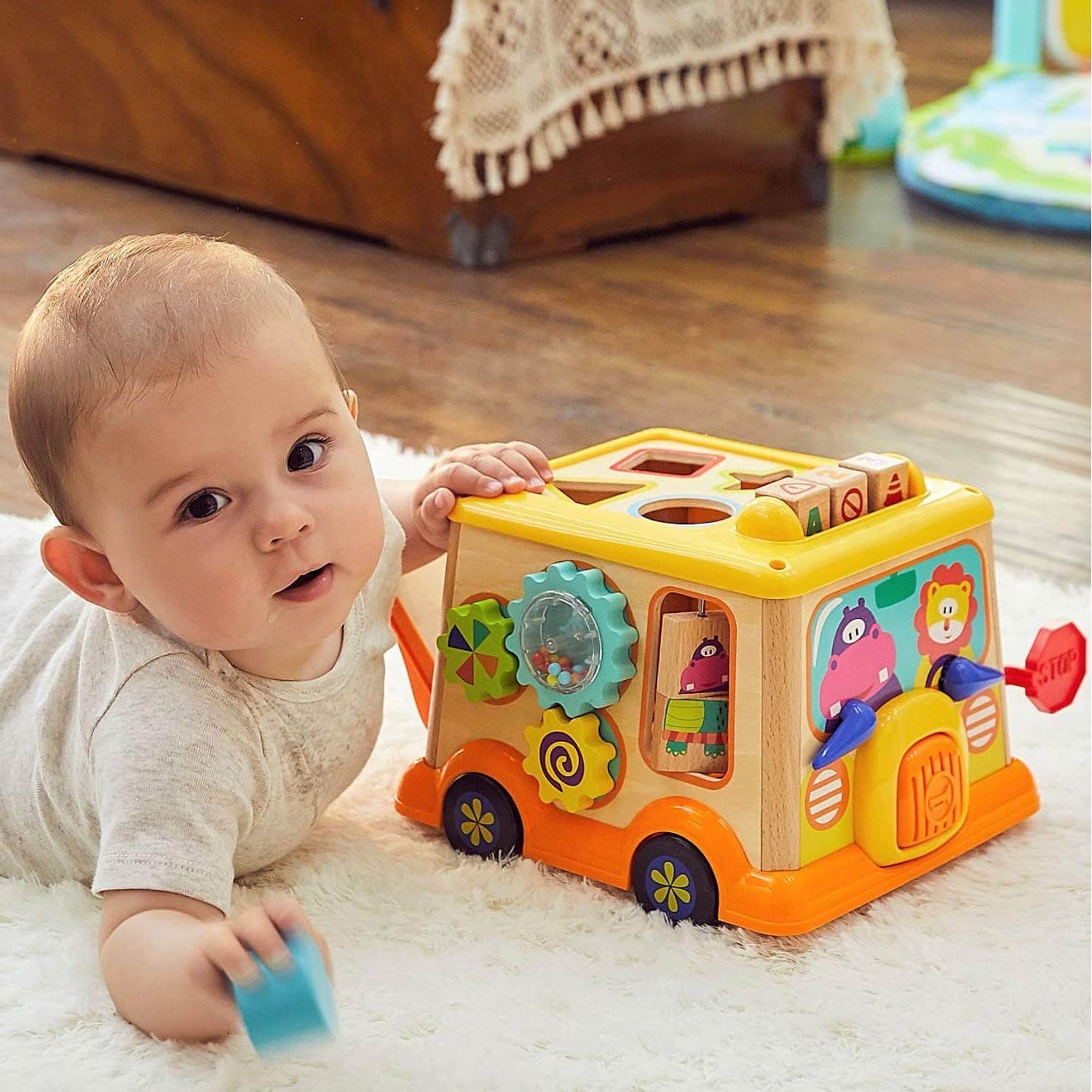 Centru activitati Primul meu Autobuz din lemn fotografia produsului