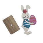 Figurina din lemn cu suport, Iepuras de Paste cu Ou, 15 cm, Happy Easter, Paste Fericit fotografia produsului View 2 S