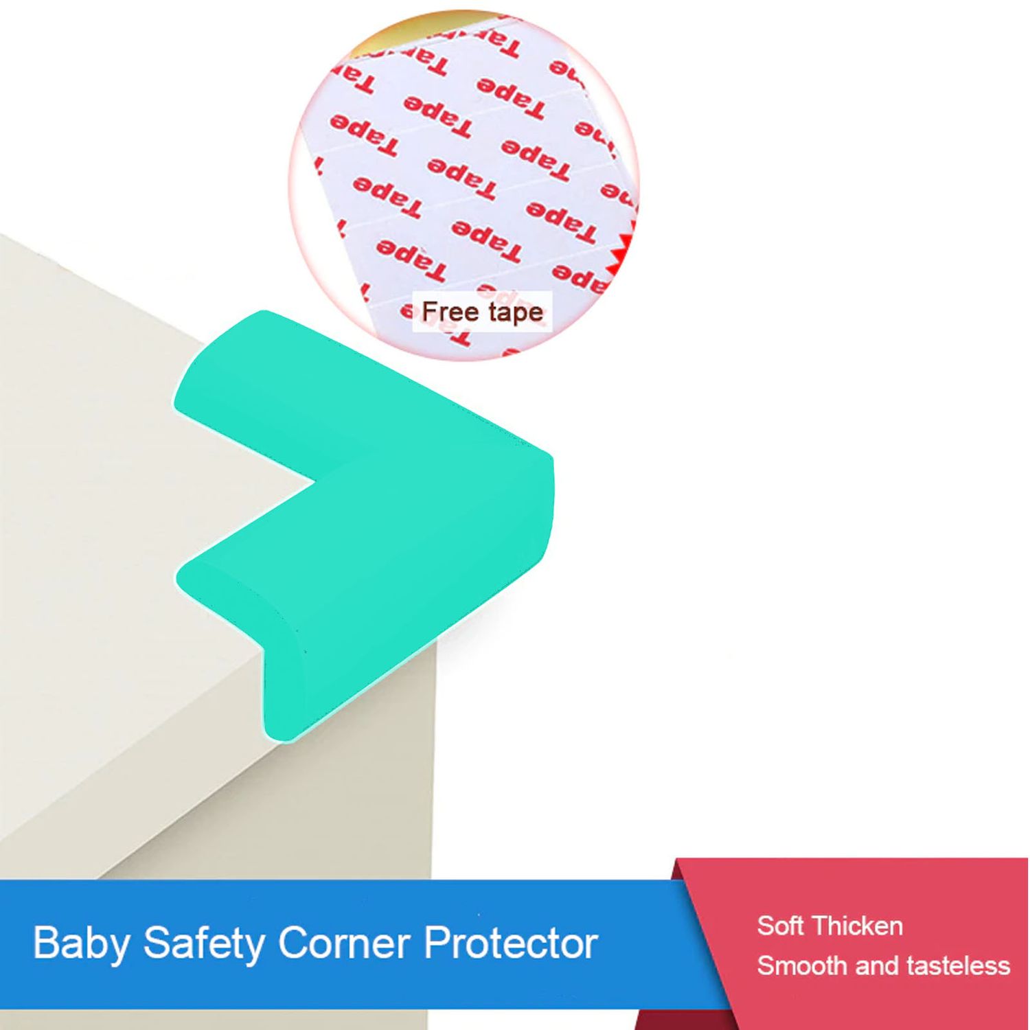 Protectii colturi mobila pentru copii, spuma moale, Turcoaz, 4 buc/set fotografia produsului View 2 L