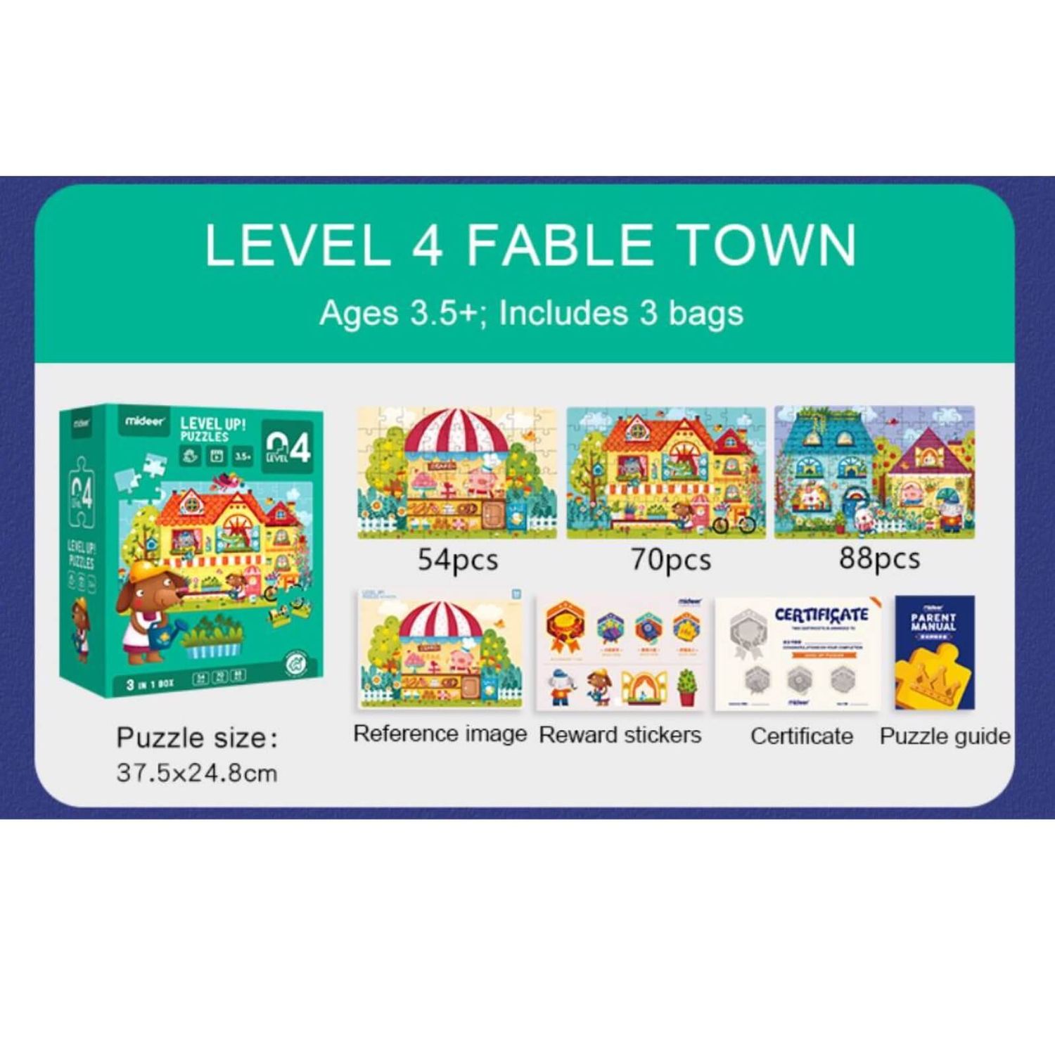 Puzzle nivel 4, mediu, Oras de poveste, 212 piese fotografia produsului View 2 L