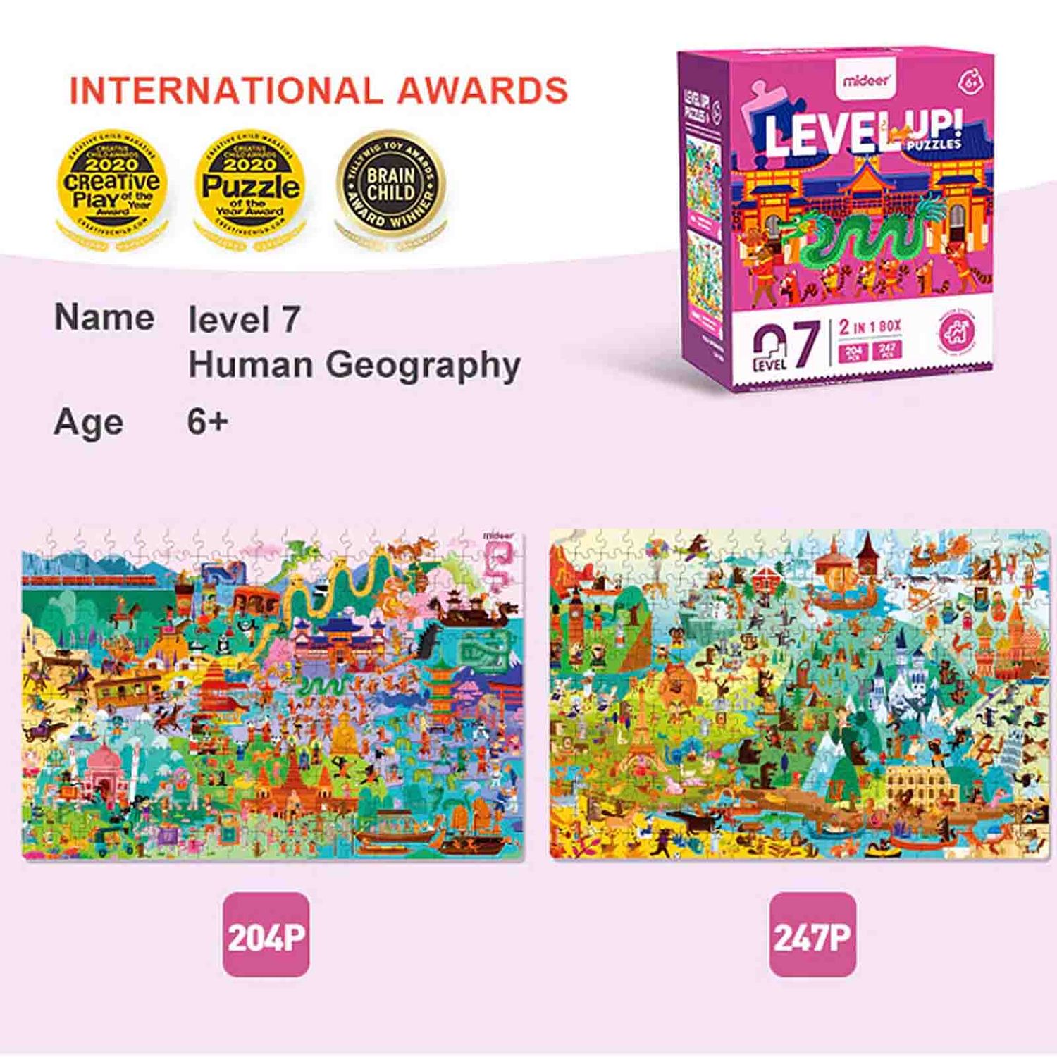 Puzzle creativ 2 in 1, Level Up, nivelul 7 de dificultate, Dragon fotografia produsului View 2 L