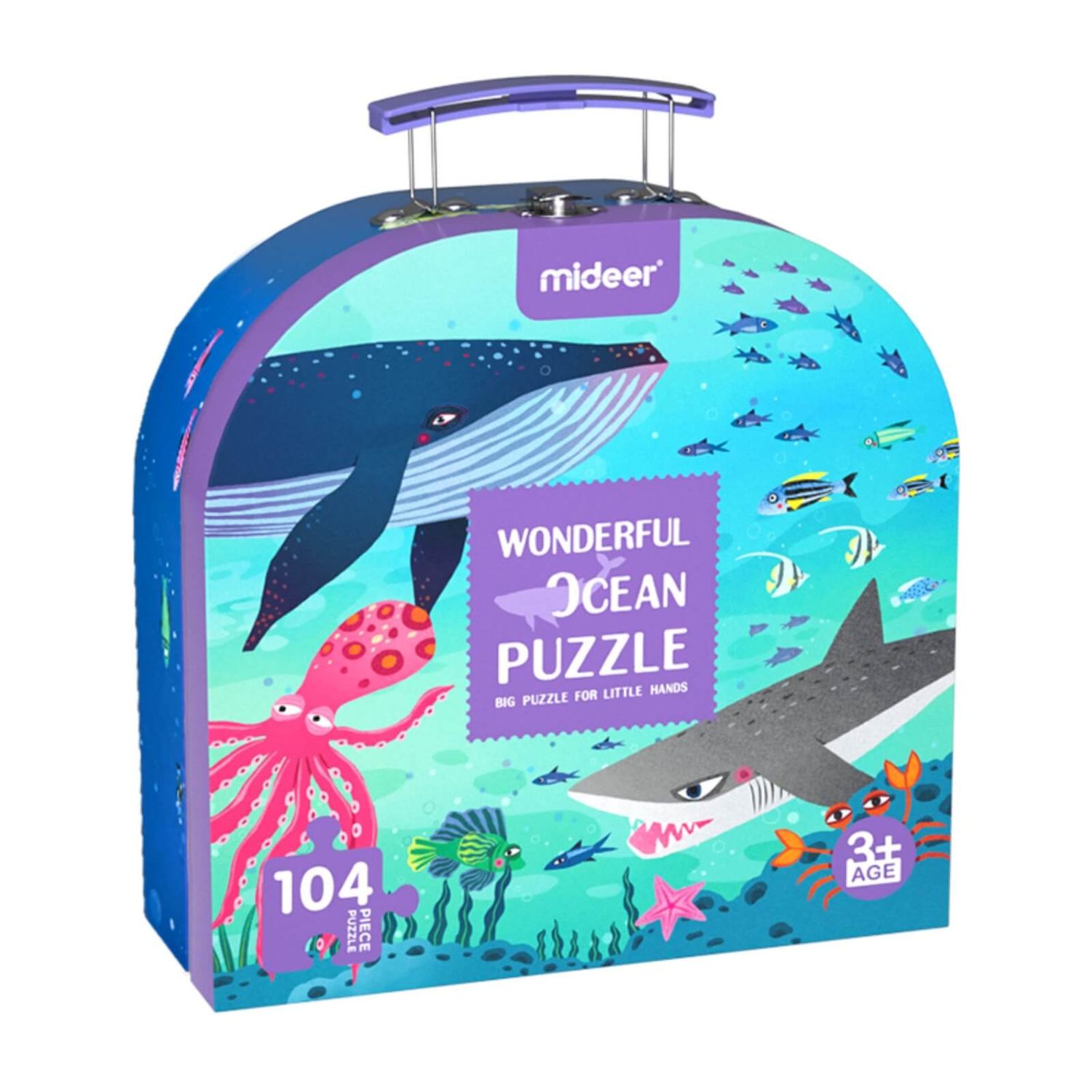 Puzzle in Valiza cu Maner, Animale din Ocean fotografia produsului
