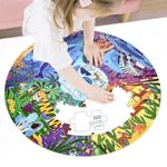 Puzzle rotund in cutie cadou, Harta Animale, 150 piese fotografia produsului View 2 S