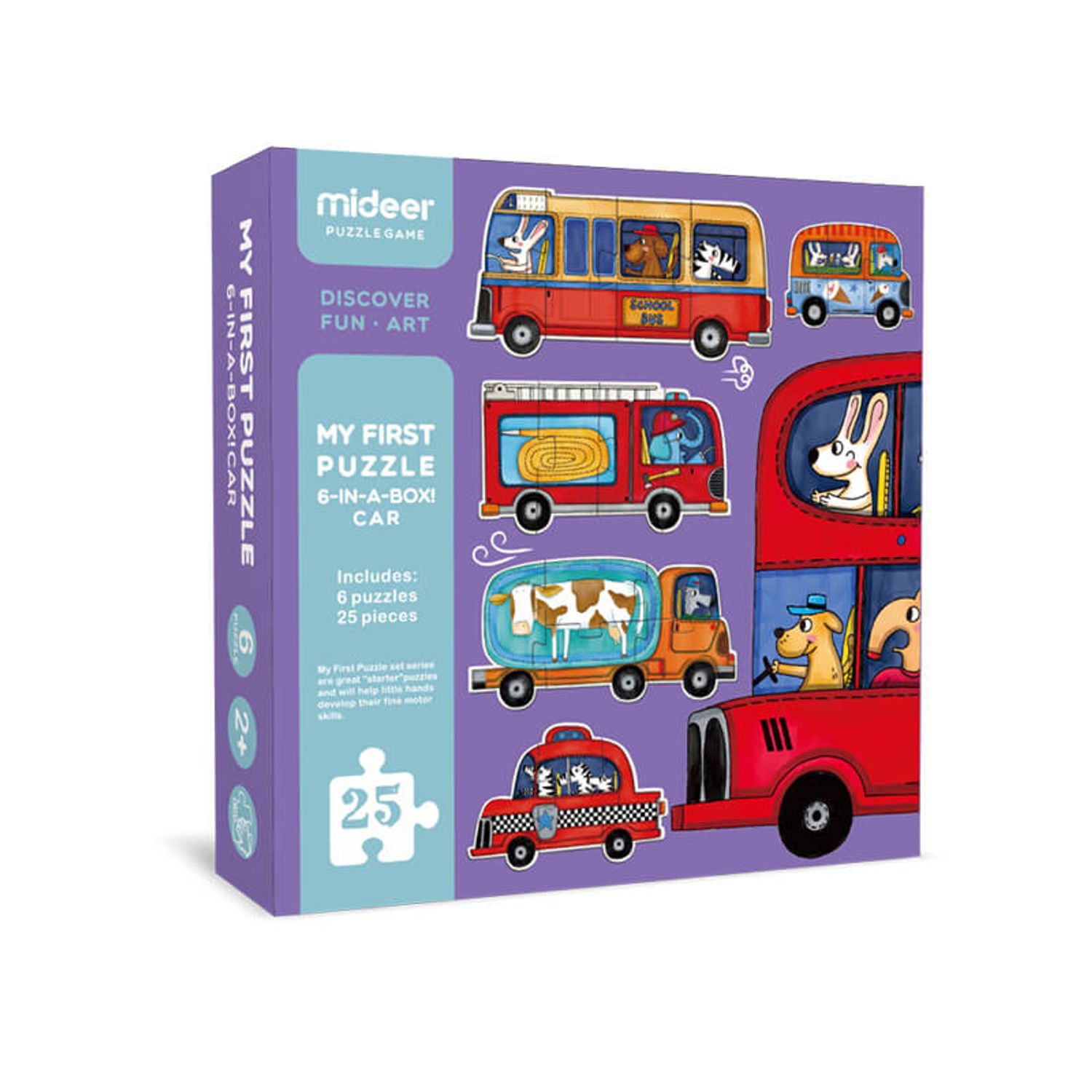 Set puzzle, Mijloace de transport, nivel incepator, 25 piese fotografia produsului